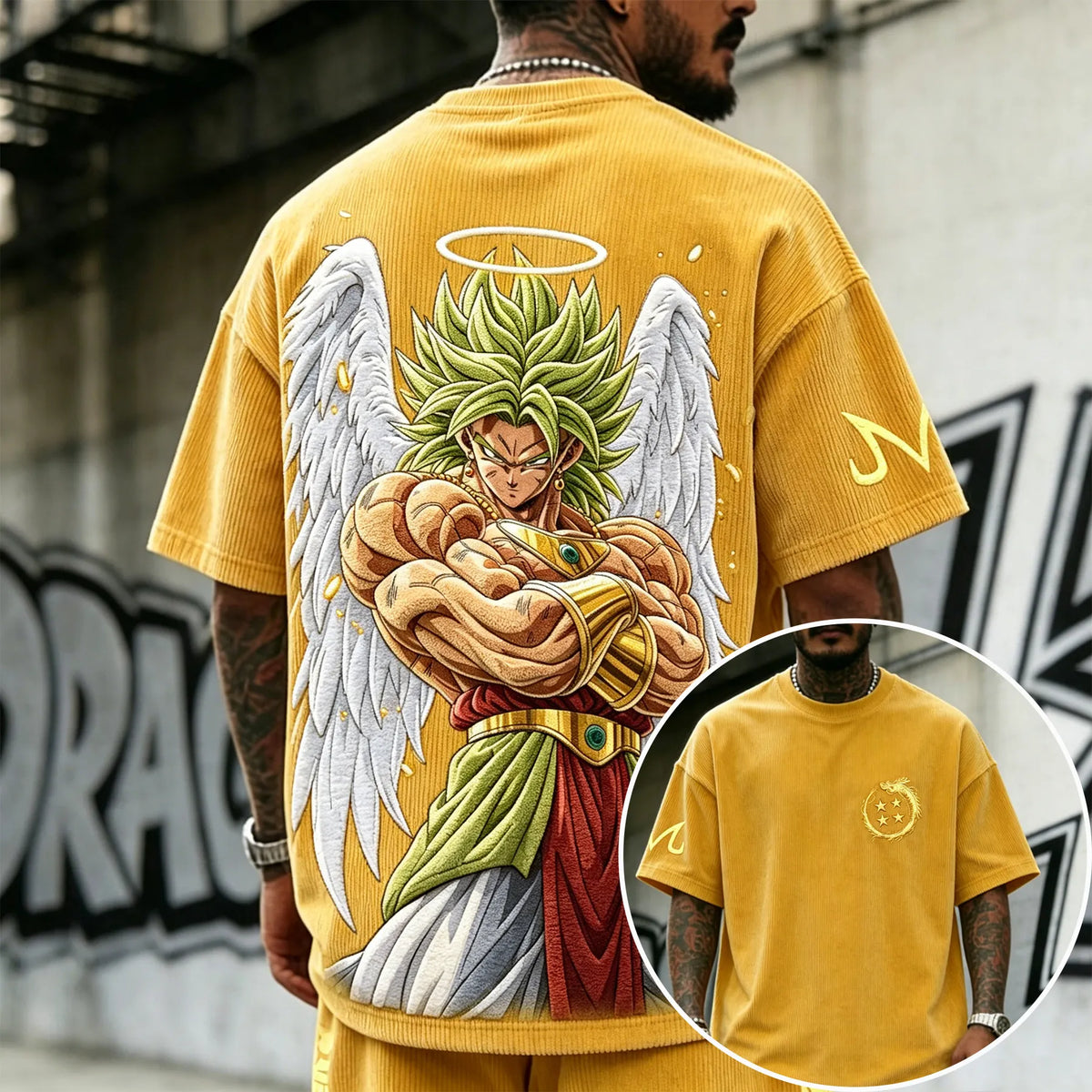 Dragon Ball Unisex Anime Inspired Vintage Corduroy T-Shirt