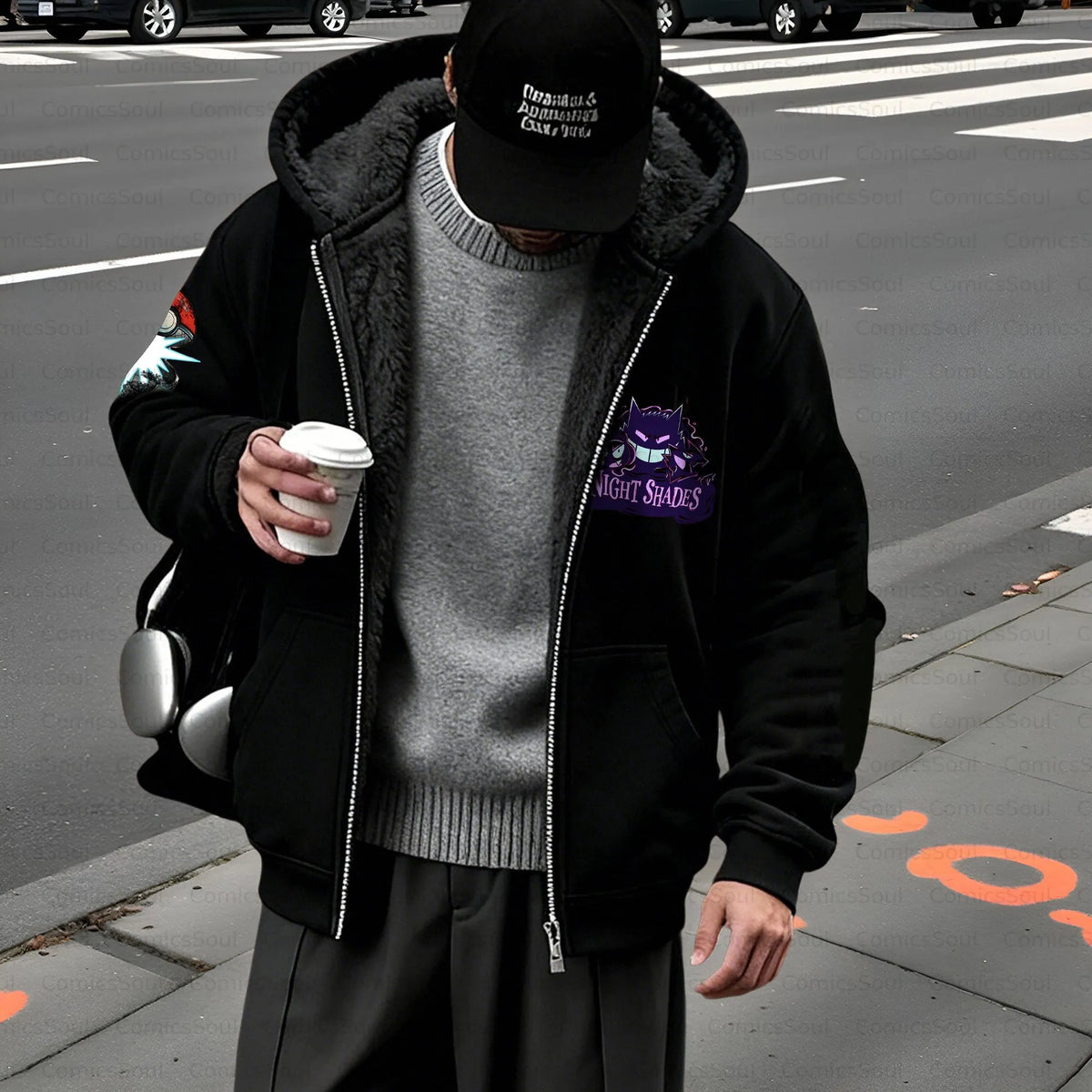 PKM-Unisex Graphic Streetwear Vintage Zipper Cardigan Plush Hoodie