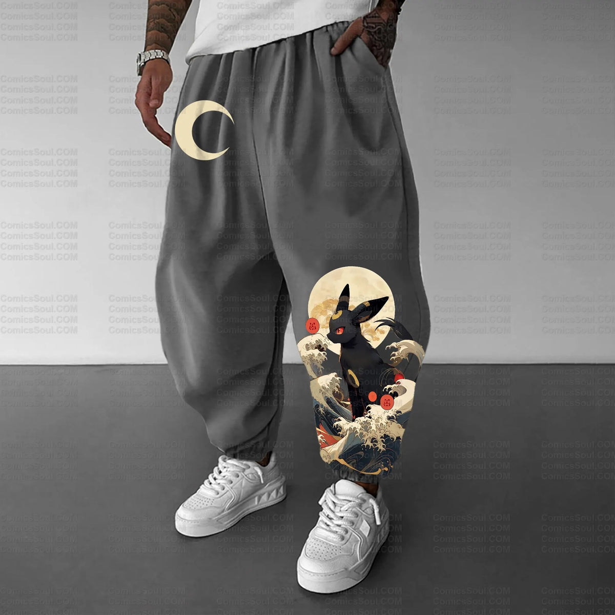 PKM-Unisex Anime Inspired Vintage Plush Pants