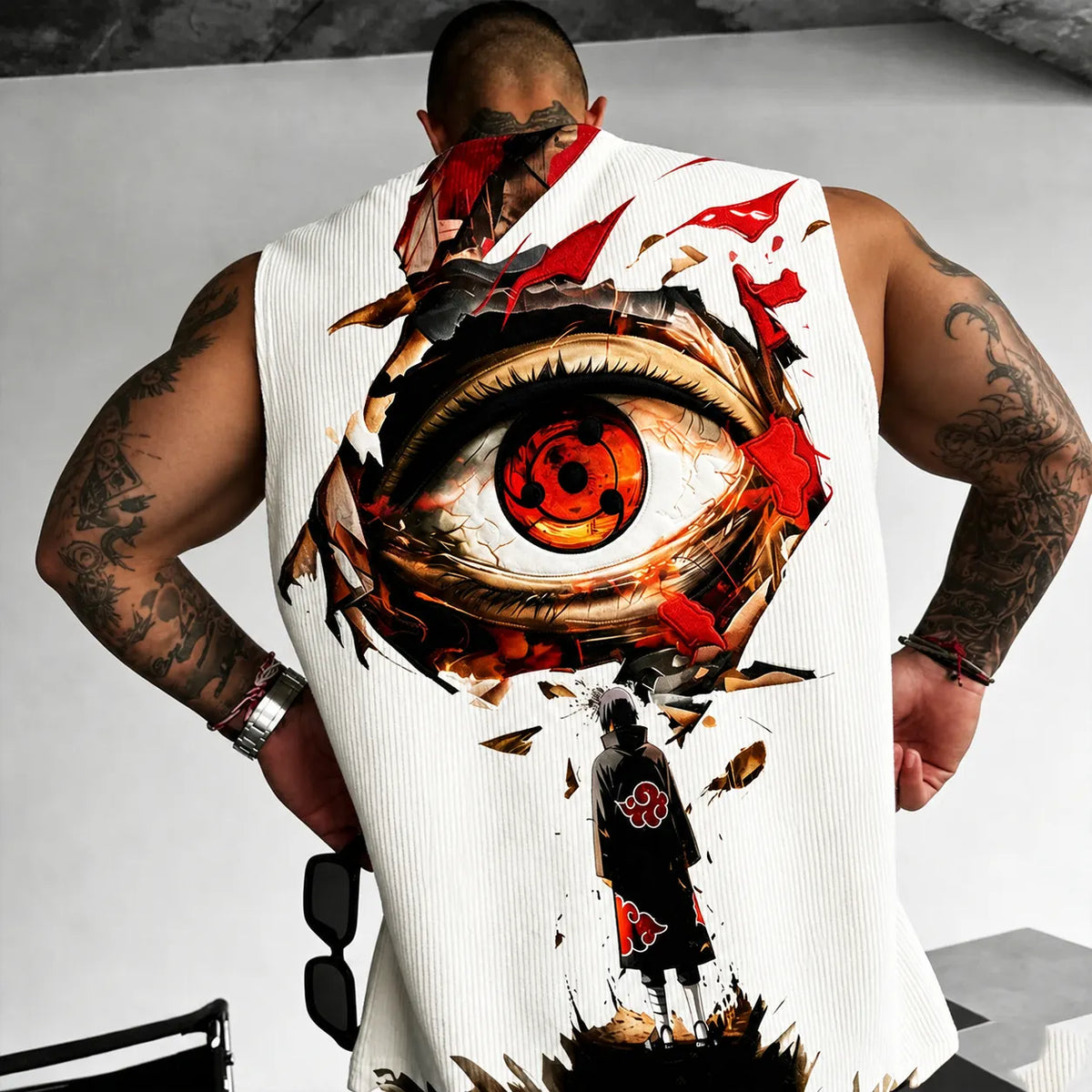 NINDO Unisex Anime-Style Retro Corduroy Tank Top