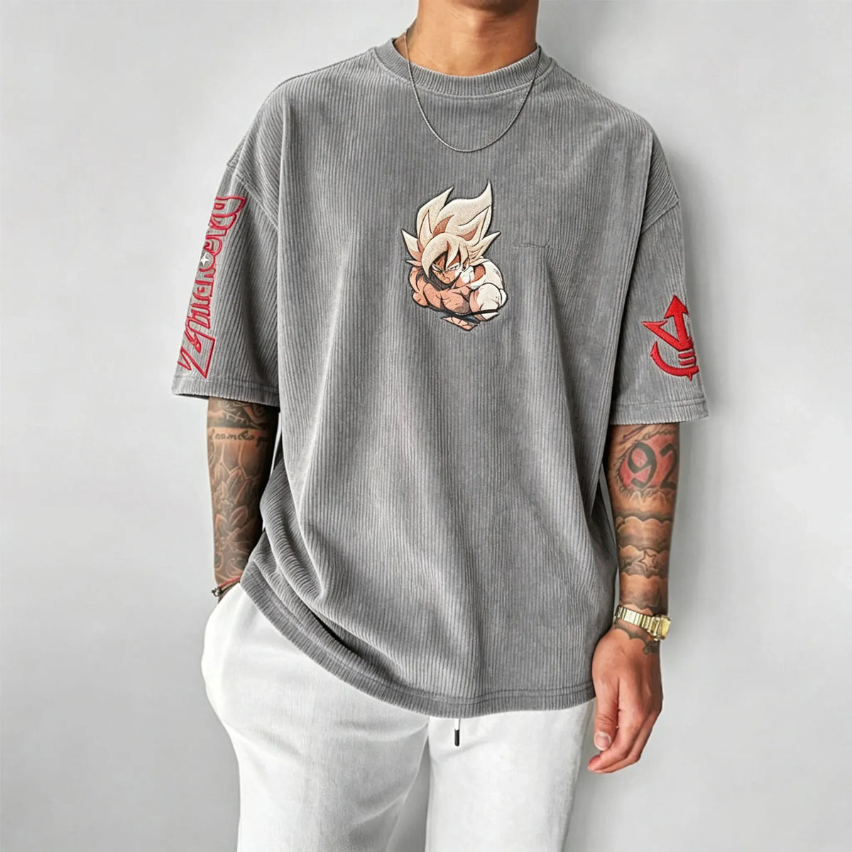 Dragon Ball Unisex Anime Inspired Vintage Corduroy T-Shirt