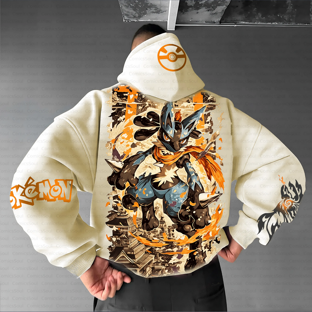 PKM-Unisex Anime Inspired Vintage Plush Hoodie