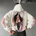 KNY Color-blocked Corduroy Hooded Sweatshirt