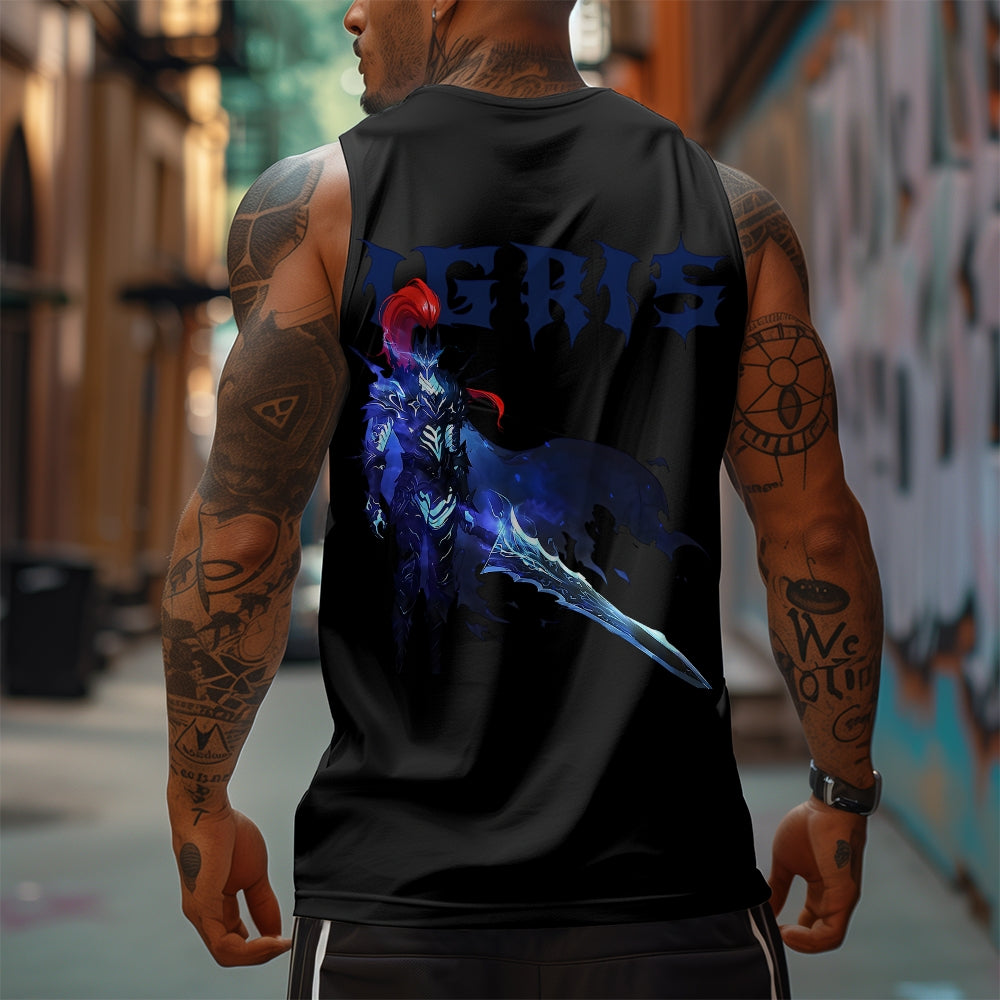 SL-Oversized Anime Print Gym Tank Top