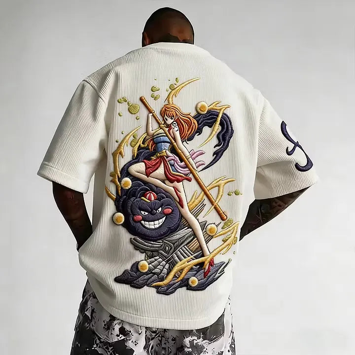 One Piece Unisex Anime Inspired Vintage Corduroy T-Shirt
