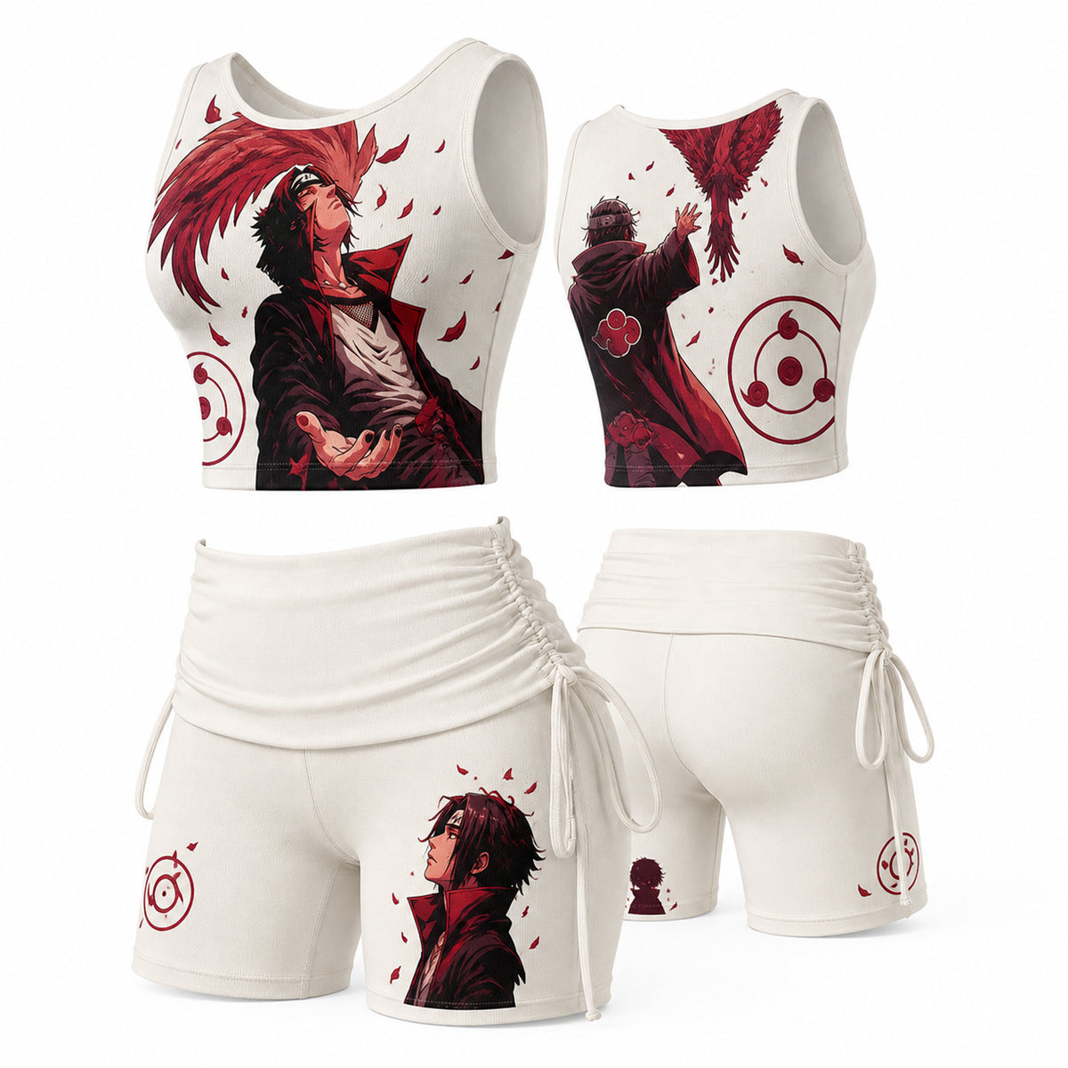 NINDO Women's Anime-Print Tank Top And Shorts Sports Set