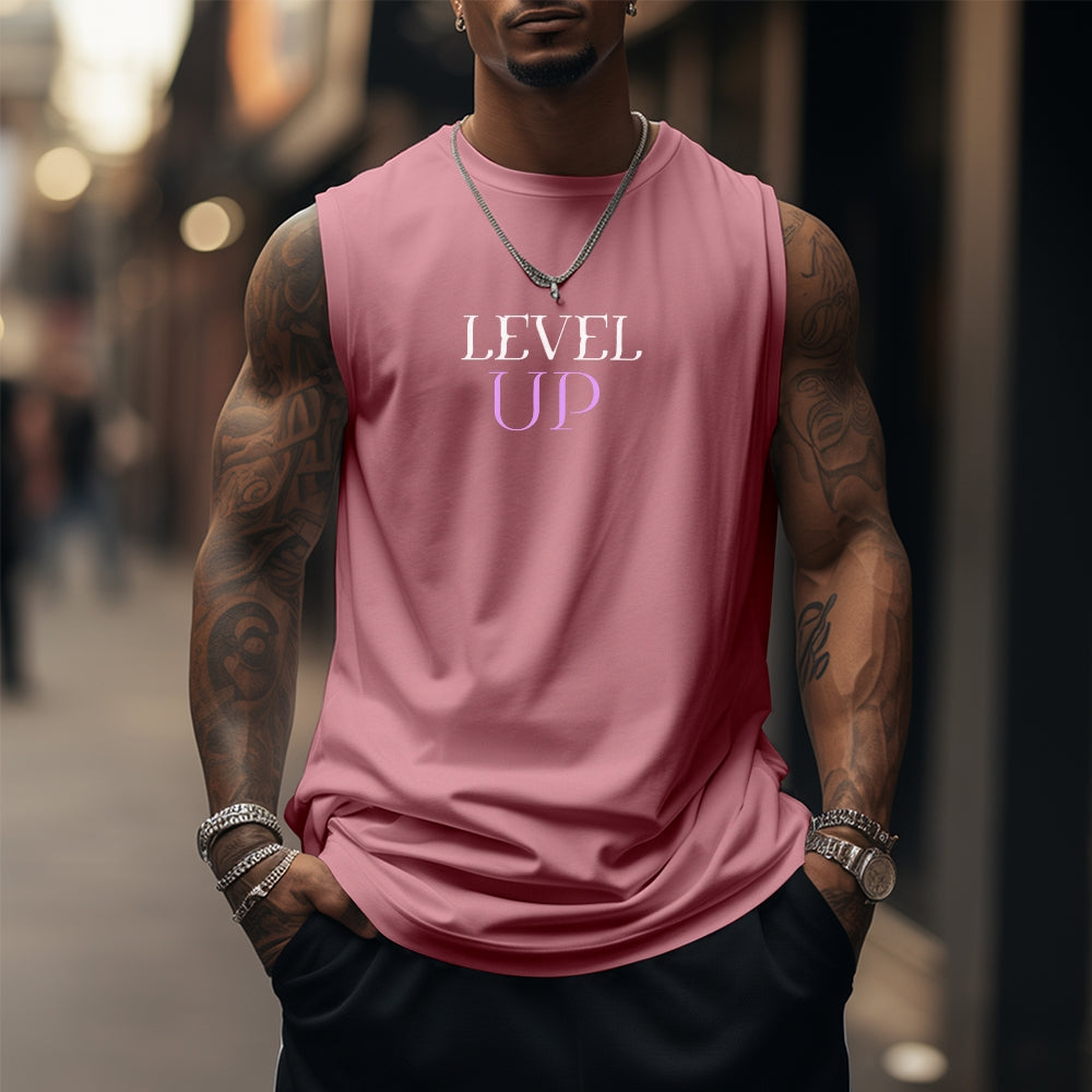 SL-Oversized Anime Print Gym Tank Top
