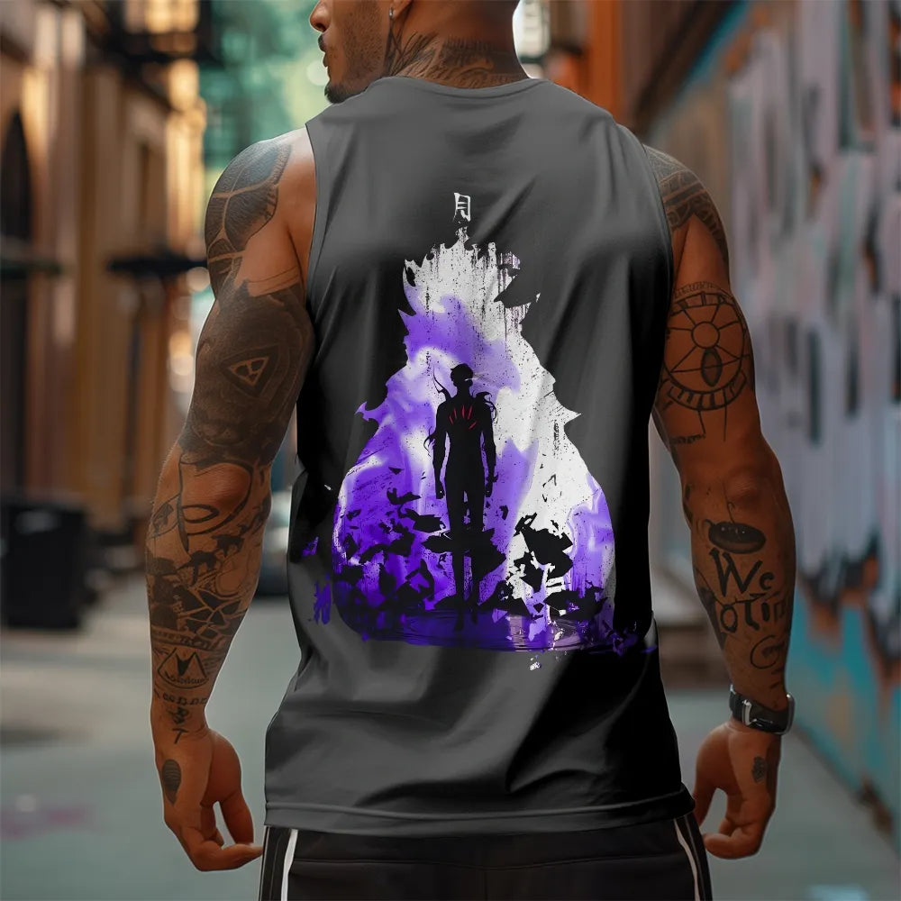 SL-Oversized Anime Print Gym Tank Top