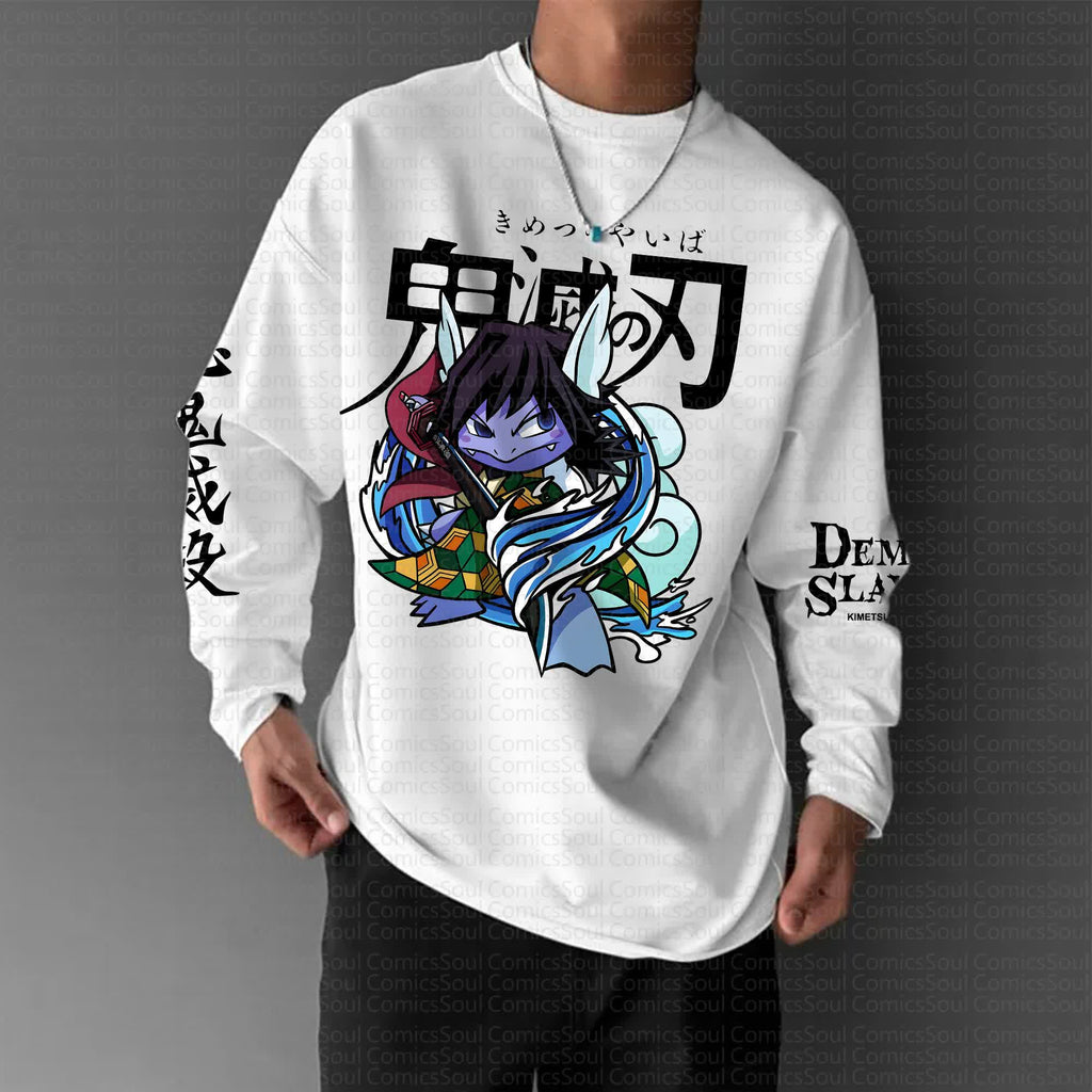PKM-Unisex Anime Graphic Streetwear Vintage Long-Sleeved T-shirt