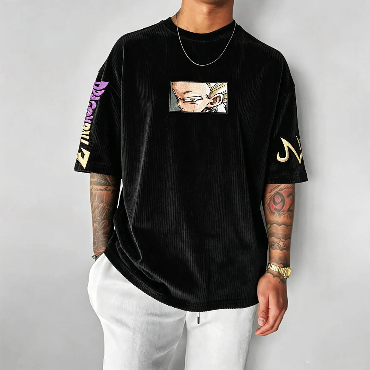 Dragon Ball Unisex Anime Inspired Vintage Corduroy T-Shirt