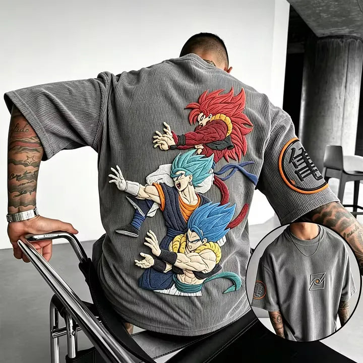 Dragon Ball Unisex Anime Inspired Vintage Corduroy T-Shirt