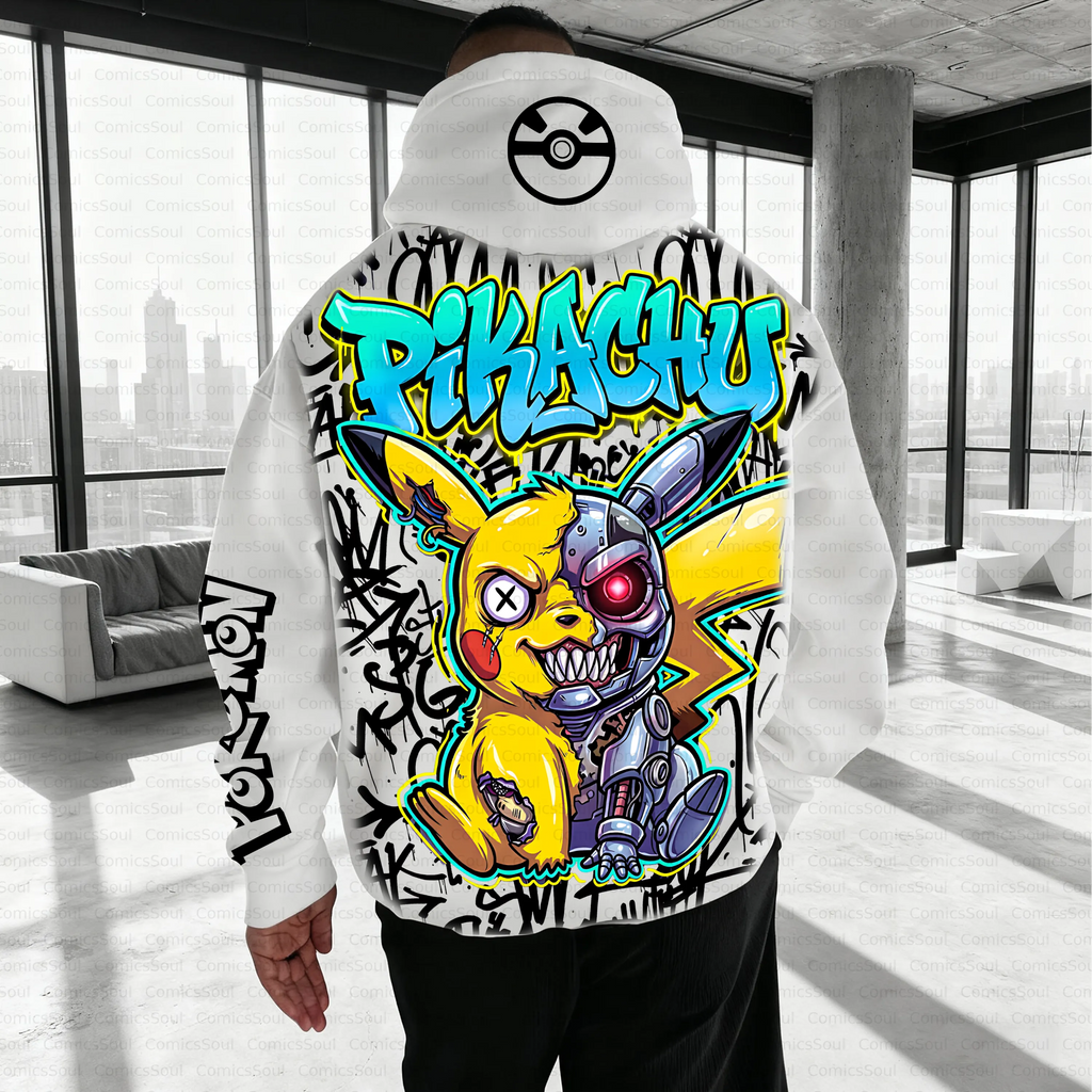 PKM-Unisex Anime Inspired Vintage Plush Hoodie
