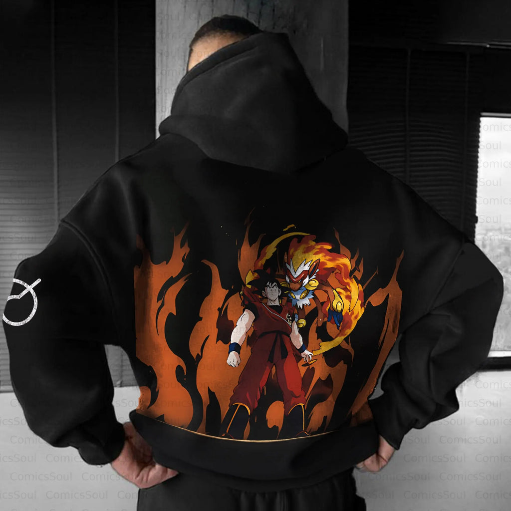 PKM-Unisex Anime Inspired Vintage Plush Hoodie