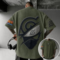 NINDO Unisex Anime-Style Retro Corduroy Oversized T-Shirt