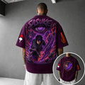 NINDO Unisex Anime-Style Retro Corduroy Oversized T-Shirt