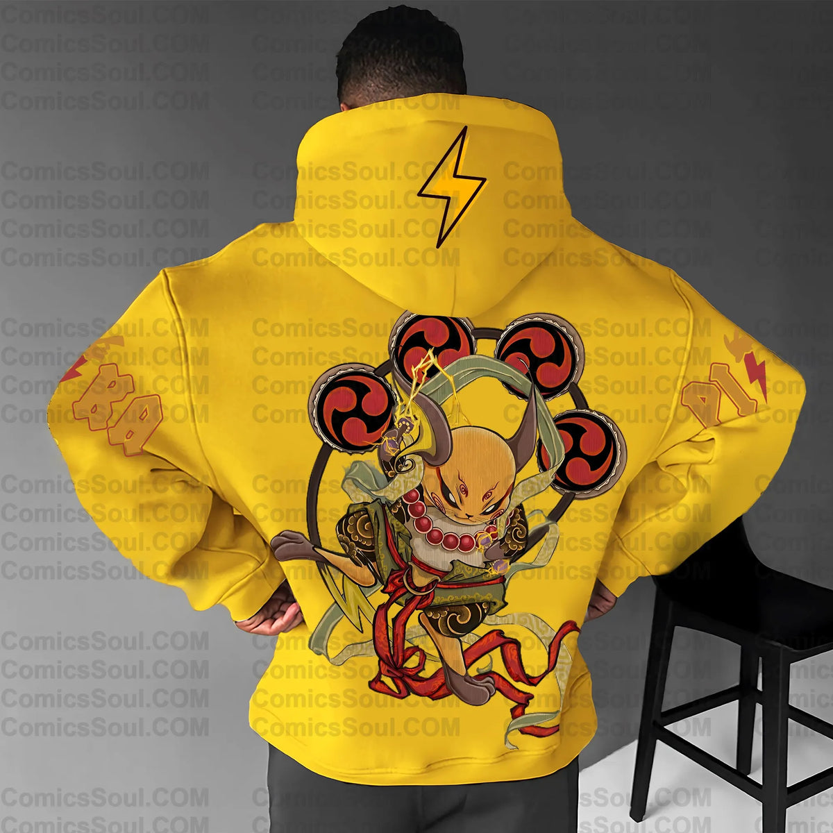 PKM-Unisex Anime Graphic Streetwear Wintage Plush Hoodie