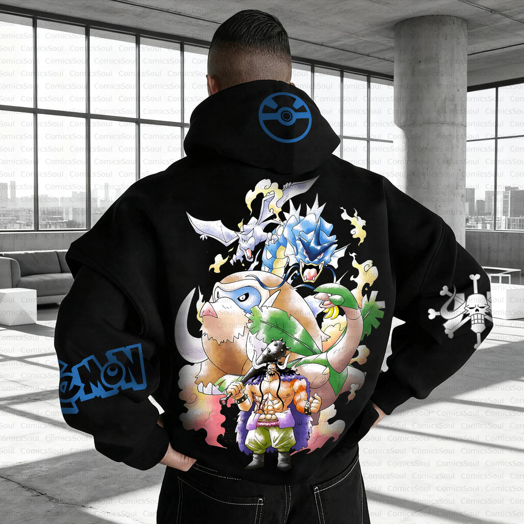 PKM-Unisex Anime Inspired Vintage Plush Hoodie