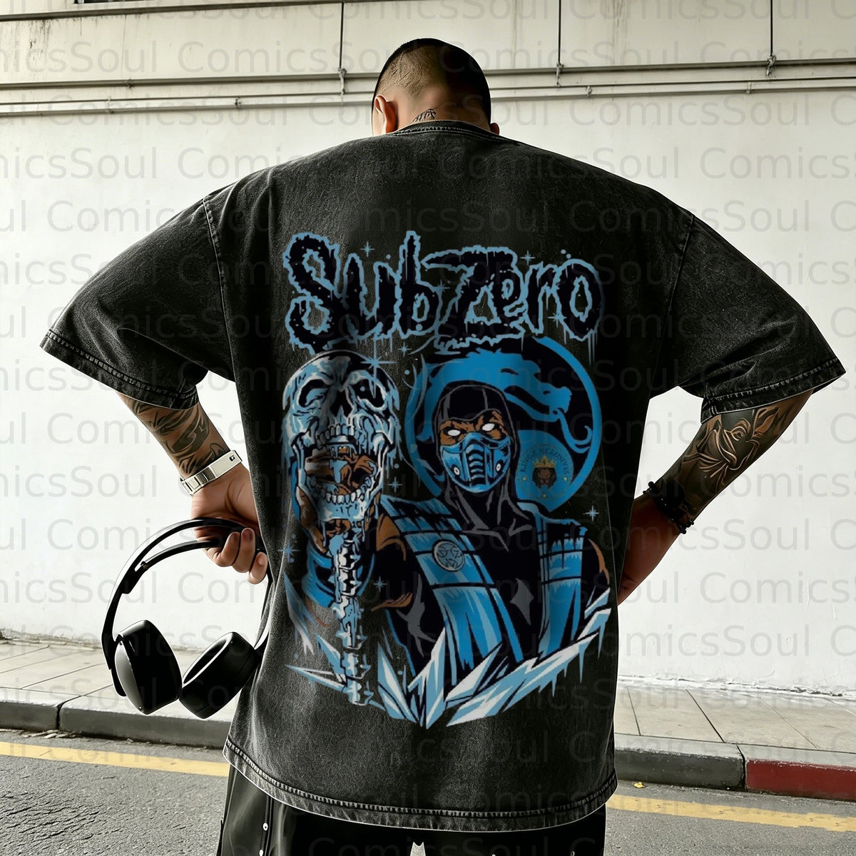 MK-Unisex Anime Inspired Vintage Washed T-Shirt