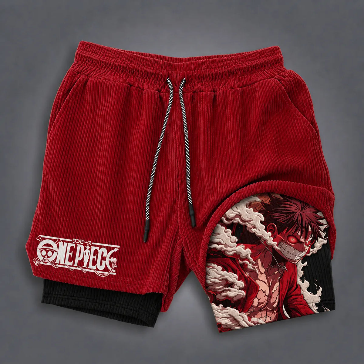 One Piece Unisex Double-layer Shorts With Anime Print