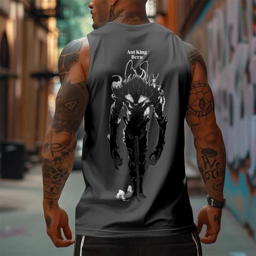 SL-Oversized Anime Print Gym Tank Top