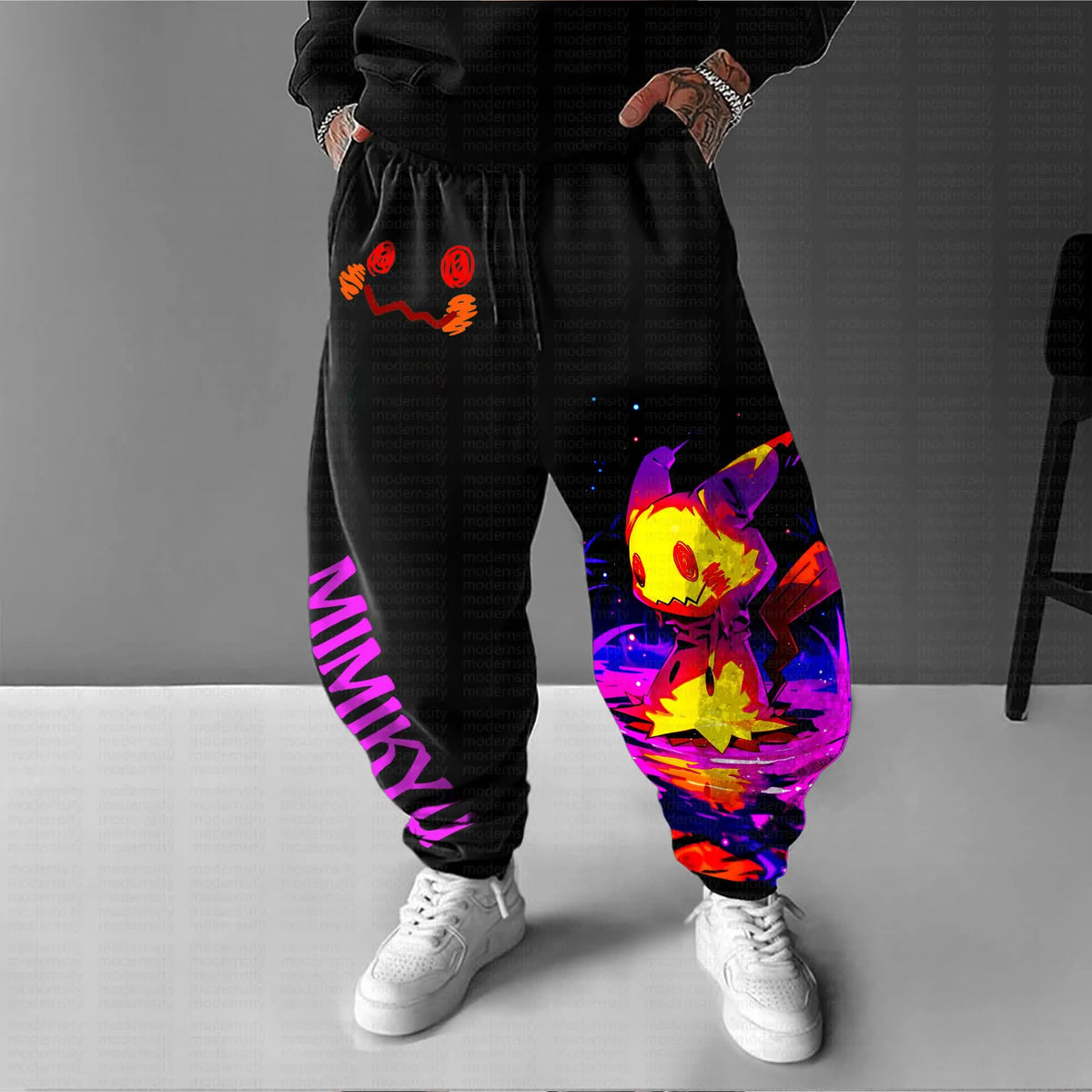 PKM-Unisex Anime Printed Gift Oversized Regular Athletic Pants