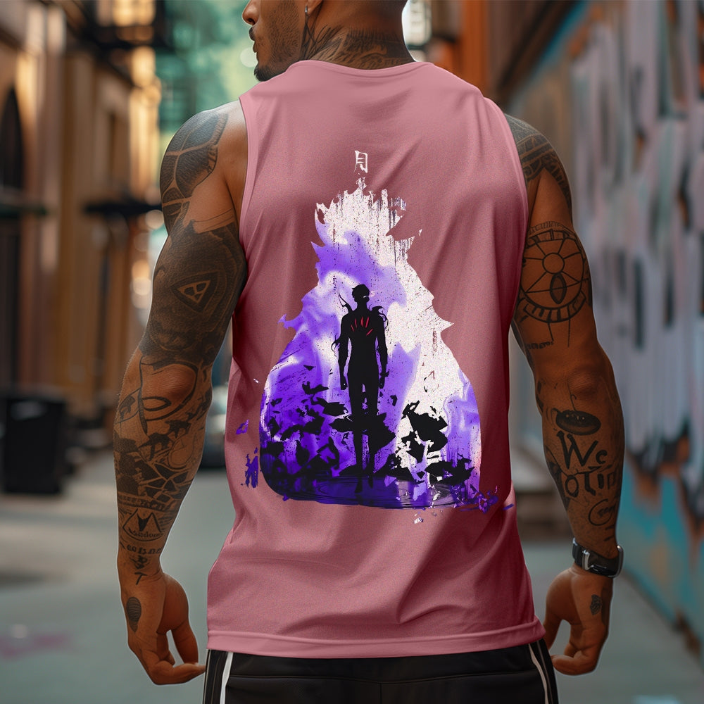 SL-Oversized Anime Print Gym Tank Top