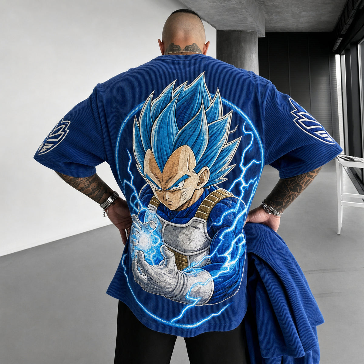 Dragon Ball Unisex Short-Sleeve Corduroy T-Shirt With Anime Print