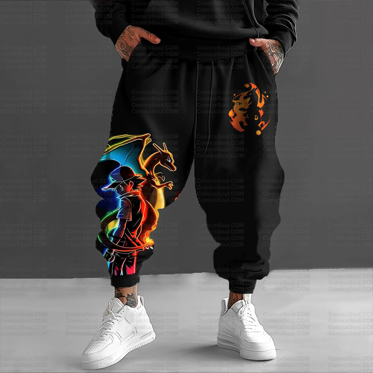 PKM-Unisex Anime Inspired Vintage Plush Pants