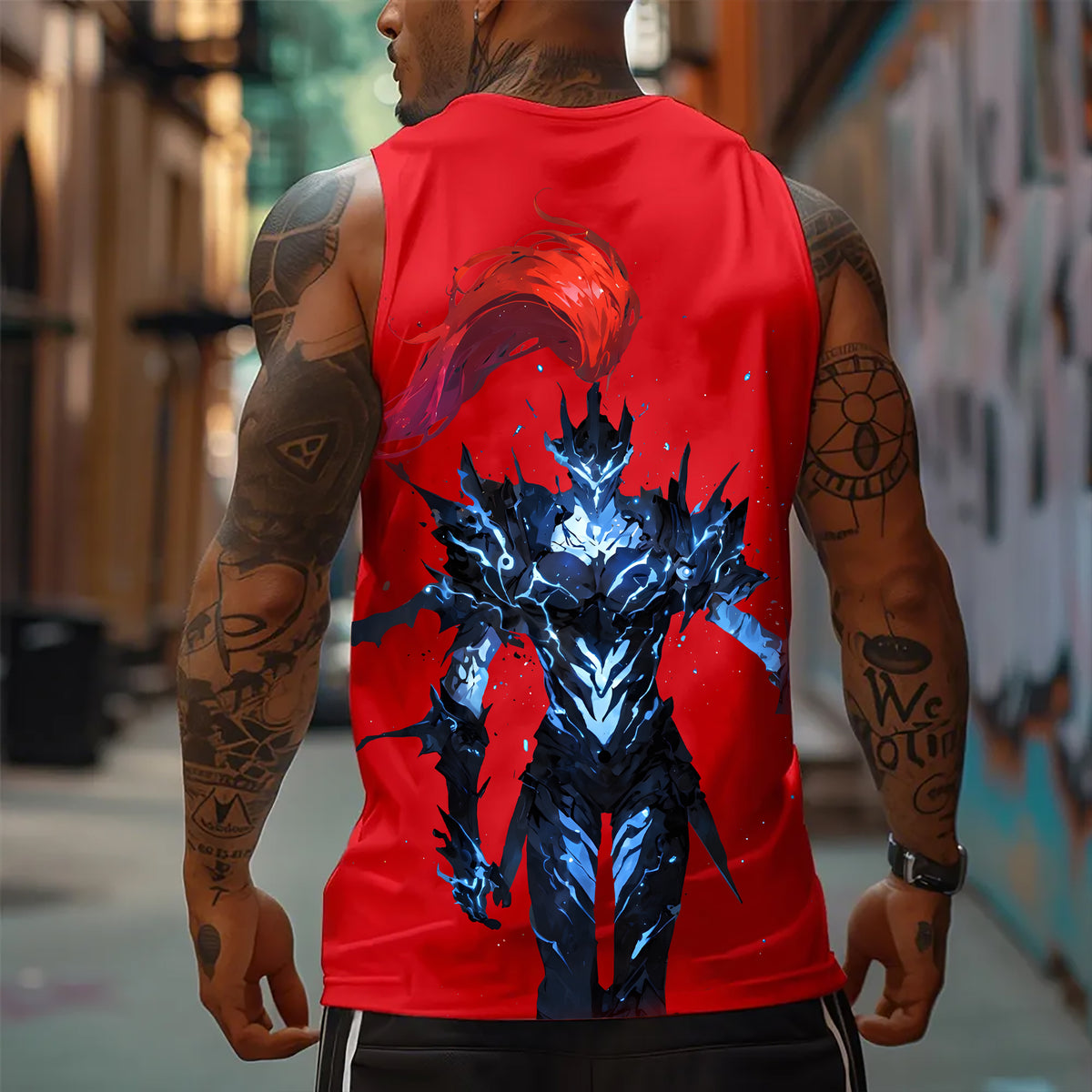 SL-Igris Oversized Anime Print Gym Tank Top