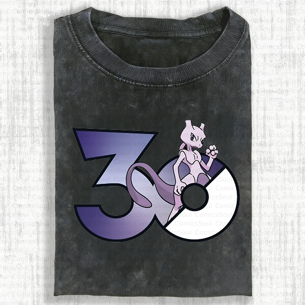 PKM-Unisex Anime Inspired Vintage Washed T-Shirt