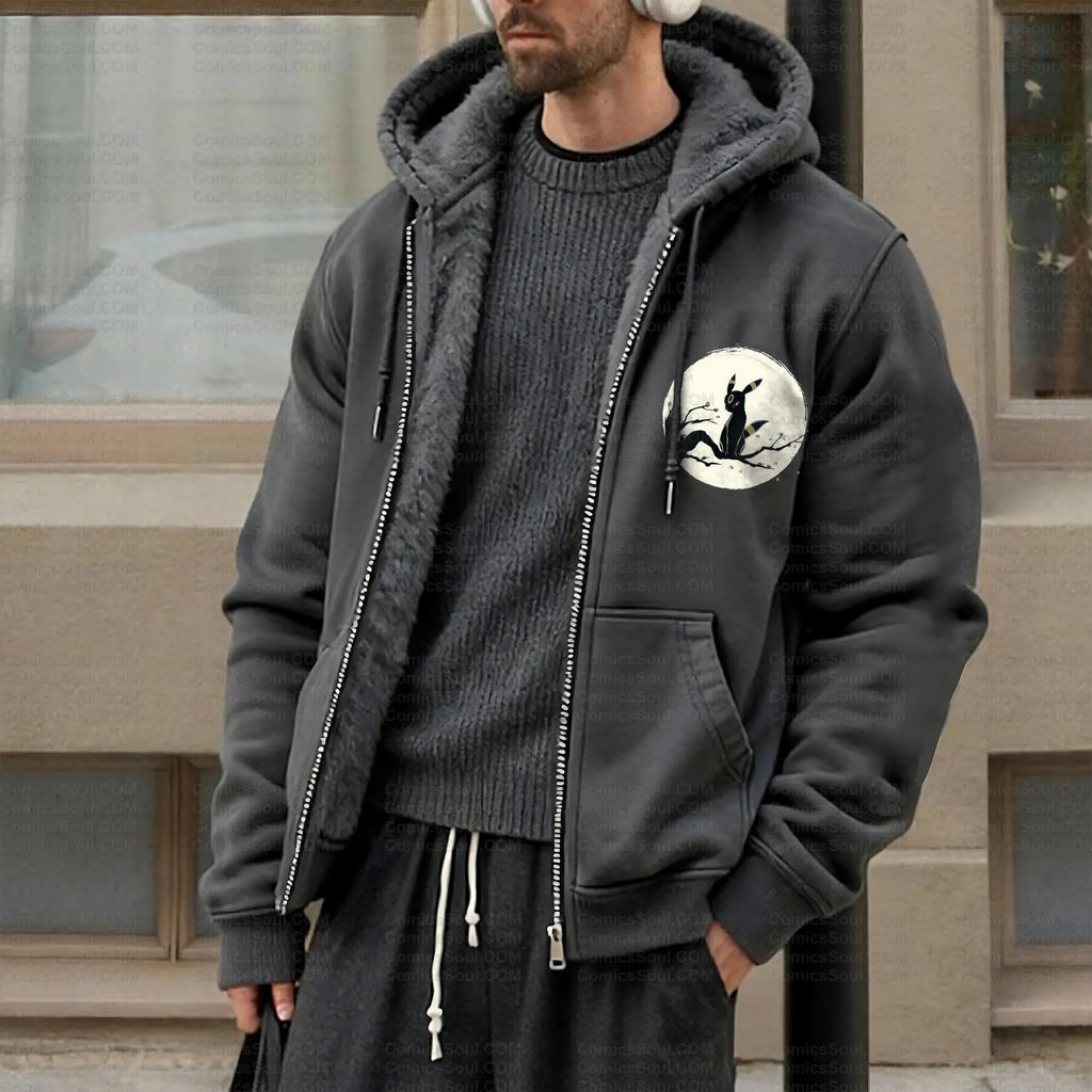 PKM-Unisex Graphic Streetwear Vintage Zipper Cardigan Plush Hoodie