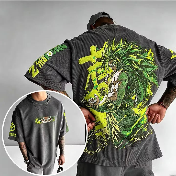Dragon Ball Unisex Anime Inspired Vintage Corduroy T-Shirt