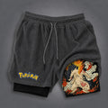 Pokémon Unisex Double-layer Shorts With Anime Print