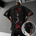 NINDO Unisex Anime-Style Retro Corduroy Oversized T-Shirt
