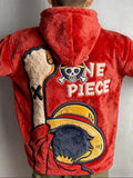 One Piece Color-blocked Plush Hoodie