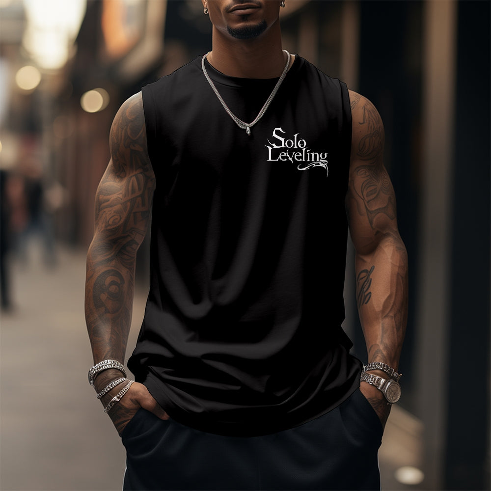 SL-Oversized Anime Print Gym Tank Top