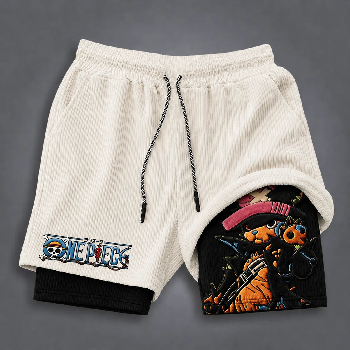 One Piece Unisex Double-layer Shorts With Anime Print