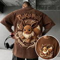 Pokémon Unisex Anime-Style Retro Corduroy Oversized T-Shirt