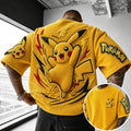 Pokémon Unisex Anime-Style Retro Corduroy Oversized T-Shirt