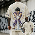 Dragon Ball Unisex Loose-Fit Rock Band Vertical Stripe T-Shirt