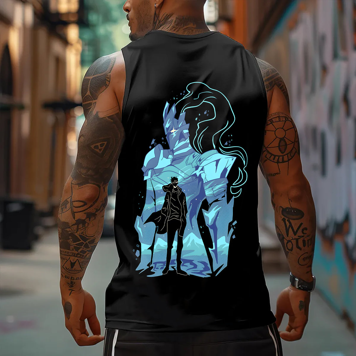 SL-Igris Oversized Anime Print Gym Tank Top