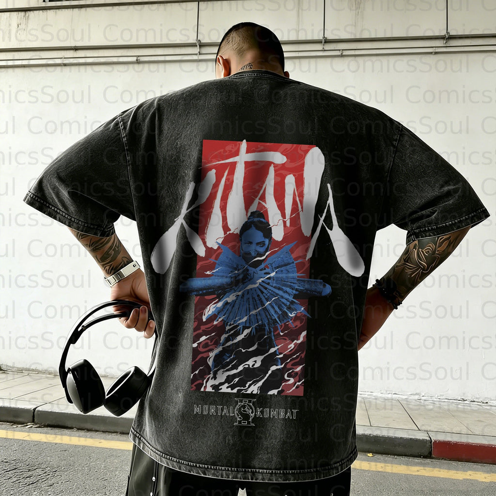MK-Unisex Anime Inspired Vintage Washed T-Shirt