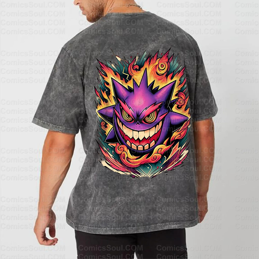 PKM-Vintage 3D Direct Inkjet Printed Washed Unisex T-Shirt