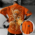 NINDO Unisex Anime-Style Retro Corduroy Oversized T-Shirt