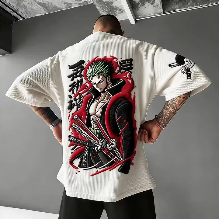NINDO Unisex Anime Inspired Vintage Corduroy T-Shirt