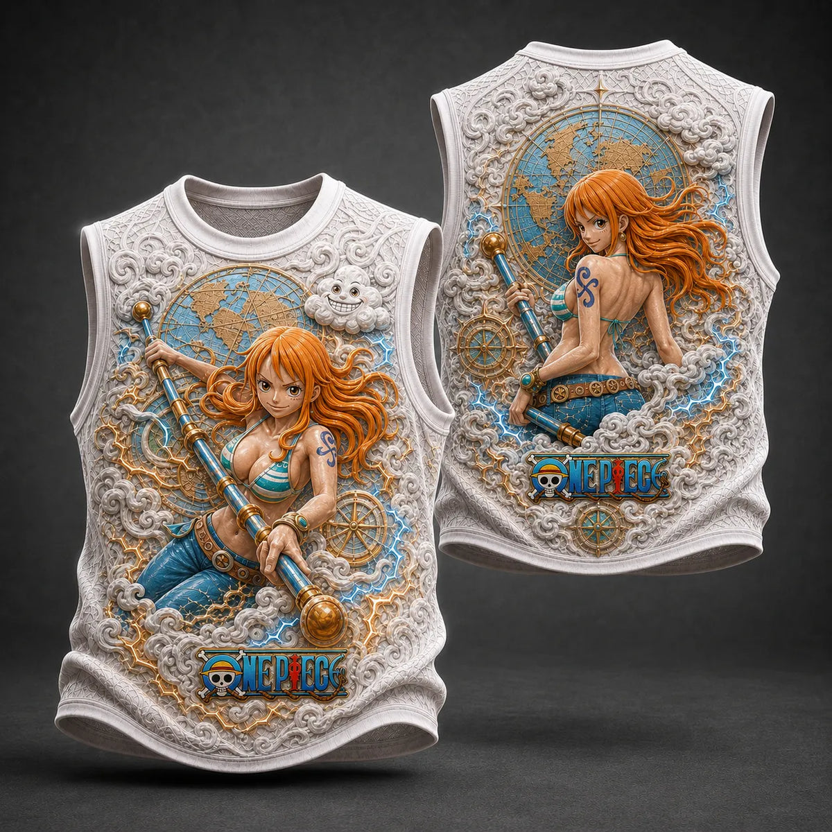 One Piece Pirate Crew Graphic Crew-Neck Tank Top