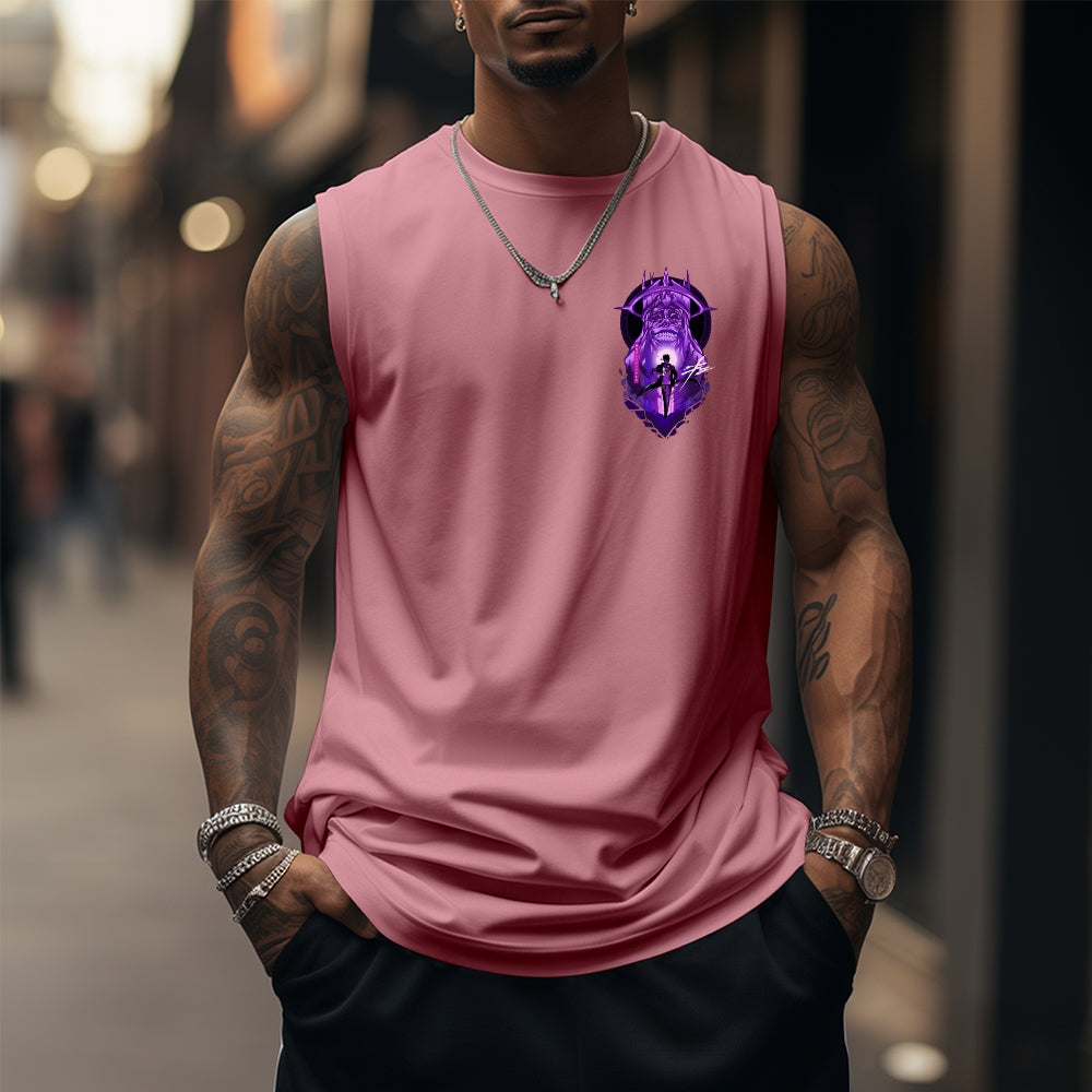 SL-Oversized Anime Print Gym Tank Top