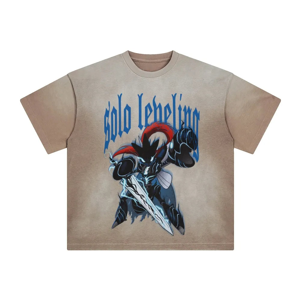 SL-Unisex Anime Inspired Washed  Vintage T-Shirt
