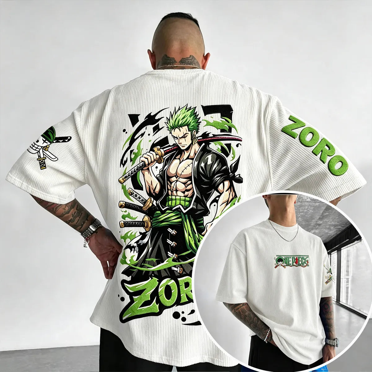 One Piece Unisex Anime Inspired Vintage Corduroy T-Shirt