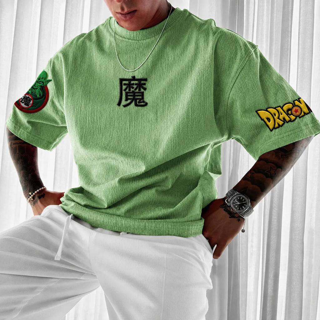 Dragon Ball Unisex Anime-Style Retro Corduroy Oversized T-Shirt